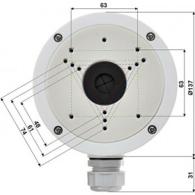 Βάση Κάμερας & Κουτί Διακλάδωσης Αλουμινίου Φ137x53.4x164.8mm HIKVISION DS-1280ZJ-S