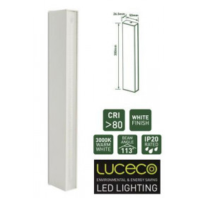 Επίτοιχο Διακοσμητικό Φωτιστικό LED 30x5x2.65cm 8W 415lm Θερμό Λευκό 3000K Luceco LKT396-01