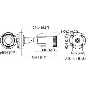 Hikvision HiWatch HWI-B640H-Z IP Κάμερα Εξωτερικού Χώρου Bullet 4MP H.265+ PoE IP67 Motorized Varifocal 2.8-12mm με Auto Focus