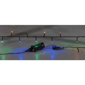 Χριστουγεννιάτικα Λαμπάκια 100 LED 5m Πολύχρωμα IP44 Επεκτάσιμο με Πράσινο Καλώδιο 3m, 8 Προγράμματα 60217