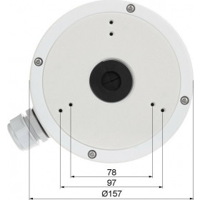 Βάση Κάμερας & Κουτί Διακλάδωσης Αλουμινίου Φ157x185x51.5mm Λευκή HIKVISION DS-1280ZJ-M