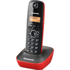 Panasonic KX-TG1611GRR Ασύρματο Τηλέφωνο Μαύρο/Κόκκινο