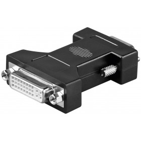 Adaptor DVI-I Dual Link 24+5 Pin Θηλυκό σε VGA Αρσενικό Μαύρο Goobay 68029