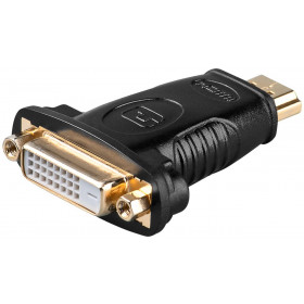 Adaptor HDMI Αρσενικό προς DVI-D 24+1 Pin Θηλυκό με Επίχρυσα Βύσματα Μαύρο Goobay 68930