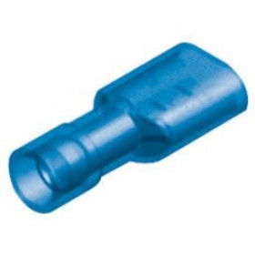 Ακροδέκτης Faston Ίσιος Θηλυκός 6.6mm για Καλώδιο έως 2.5mm² με Μπλε Πλήρης Μόνωση Nylon F2-6.4VF/8