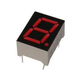 Οθόνη LED 1 Ψηφίου 7 Τμημάτων Κοινής Ανόδου Κόκκινη, Ύψος Ψηφίου 9.9mm για PCB Oasistek 3191BH