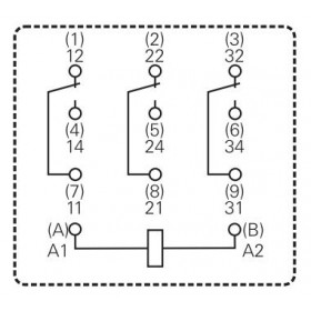Ρελέ Ηλεκτρομαγνητικό 24VDC 16A 3 Επαφών N.O+N.C. 11 Pin για Βάση RM703024 SCHRACK