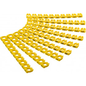 Σήμανση Καλωδίων Φ4-6mm με Γράμματα A–C Κίτρινα 3x30τμχ. Goobay 72518
