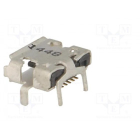 Βύσμα Micro USB 2.0 5 Pin Θηλυκό Οριζόντιο για PCB SMD Adam Tech MCR-AB1-S-RA-SMT-CS1-TR