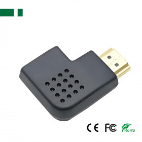 Adaptor HDMI Αρσενικό σε HDMI Θηλυκό Δεξιά Γωνία με Επίχρυσα Βύσματα Μαύρο