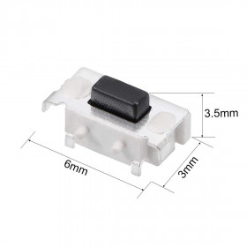Microswitch TACT Γωνία 2 Pin Push ON SPST-NO, 6x3x3.5mm SMD PBS2019