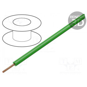Καλώδιο Πολύκλωνο Συνδεσμολογίας 0.35mm, Χαλκός, Πράσινη Μόνωση 1m BQ Cable LGY0.35-GR