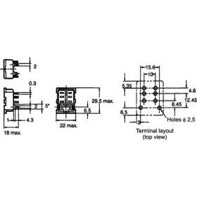 Omron PT08-0 Βάση PCB για Ρελέ 8 Pin Omron Σειράς LY2