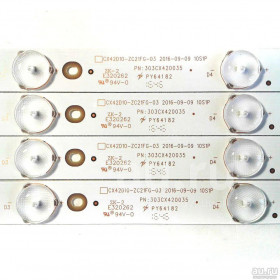 LED Backlight 10 LED για Skymaster 42" CX42D10-ZC21FG-03 10S1P ZK-2 E320262, 303CX420035 Σετ 4τμχ