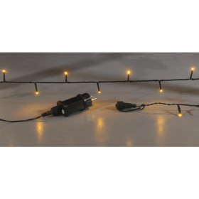 Χριστουγεννιάτικα Λαμπάκια 100 LED 5m Amber IP44 Επεκτάσιμο με Πράσινο Καλώδιο 3m, Σταθερά 80302