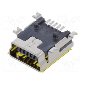 Βύσμα Mini USB-Β 5 Pin Θηλυκό Οριζόντιο για PCB SMT Connfly DS1104-BN0SRS