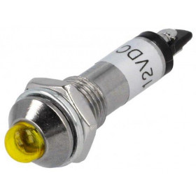 Ενδεικτική Λυχνία LED Κίτρινη Φ8.2mm 12VDC IP40 με Faston Ninigi IND8-12Y-A