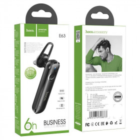 Hoco Bluetooth In Ear Handsfree Μονό Μαύρο E63 Diamond