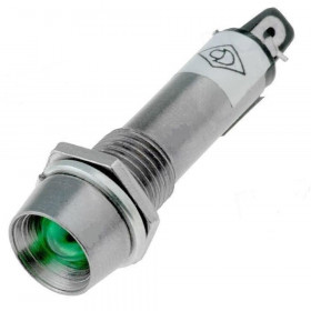 Ενδεικτική Λυχνία LED Πράσινη Φ8.2mm 12VDC IP40 με Faston Ninigi IND8-12G-B