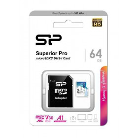 Silicon Power Κάρτα Μνήμης Superior Pro MicroSDXC 64GB Class30 UHS-I SP064GBSTXDU3V20AB