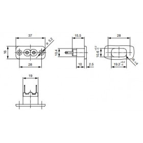 Βύσμα Ρεύματος 2 Pin C8 (Οκταράκι) για Panel Κολλητό 250VAC 2.5A Schurter 6160.0004