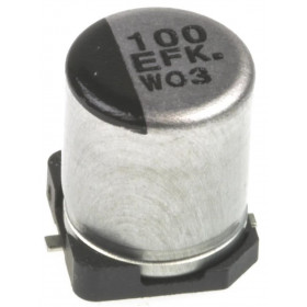 Πυκνωτής Ηλεκτρολυτικός 100μF 25V 105°C Low ESR Φ6.3x7.7mm SMD Panasonic EEEFK1E101XP