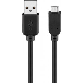 Καλώδιο USB 2.0 Type A Αρσενικό σε Micro USB Αρσενικό 1.8m Μαύρο Goobay 93181