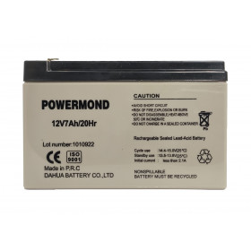 Powermond Μπαταρία Μολύβδου 12V 7Ah 148x64x94mm Ακροδέκτες F1 4.8mm 101-027