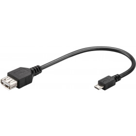 Adaptor USB 2.0 Type A Θηλυκό σε Micro USB Αρσενικό OTG 0.2m