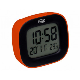 Trevi Ψηφιακό Ρολόι Επιτραπέζιο Μπαταρίας με Θερμόμετρο & Ξυπνητήρι Πορτοκαλί 80x70x30mm SLD 3875