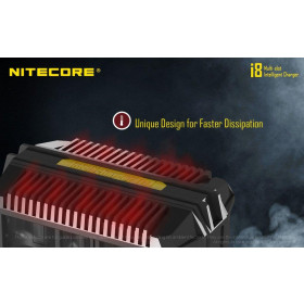NiteCore i8 Φορτιστής Πρίζας 8 Μπαταριών Li-Ion/Ni-MH/Ni-CD με 8 Κανάλια Φόρτισης & Λειτουργία Powerbank