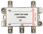 Διακλαδωτής TAP-OFF 3 Εξόδων 16dB 5-2400MHz