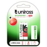 Uniross Hybrio Επαναφορτιζόμενες Μπαταρίες AAA 1.2V 550mAh Ni-MH 2τμχ