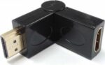 Adaptor HDMI Αρσενικό σε Θηλυκό 180° με Επίχρυσα Βύσματα Μαύρο