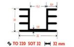Ψύκτρα Αλουμινίου για Transistor TO-220/SOT-32, 40x40x15mm 7K/W Μαύρη ΒΚ17 - Image 3