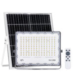 ON Solar LED PRO 200 Ηλιακός Προβολέας LED Ισχύος 120W Αλουμινίου IP65 2400lm με Τηλεχειριστήριο, Φυσικό Λευκό 4000Κ, Λευκός 23.8757.25