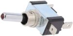 Διακόπτης Μοχλού Toggle OFF-ON 3 Pin SPST, 20A/12VDC, με Κόκκινο LED, Φ12mm SCI R13-404AL-01-HWR