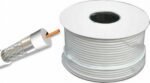 Anga ST-C201 Καλώδιο Ομοαξονικό 75Ω Εξασθένηση 19dB/100m Φ6.8mm Λευκό 1m