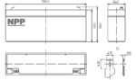 NPP Μπαταρία Μολύβδου 12V 2.3Ah 178x34x60mm Ακροδέκτες F1 4.8mm NP12-2.3NPP - Image 2
