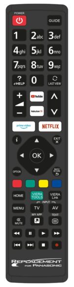 JollyLine Τηλεχειριστήριο Αντικατάστασης για Panasonic TV Μαύρο JL1722