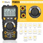 PCWork PCW02A Ψηφιακό Πολύμετρο True RMS, Auto Range με Μέτρηση Πυκνωτών, Θερμοκρασίας, Συχνότητας, NCV & Φως LED 188x88x58mm - Image 2