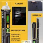 PCWork Ανιχνευτής Τάσης PCW06A 12÷1000VAC, με NCV & Φακό LED - Image 4
