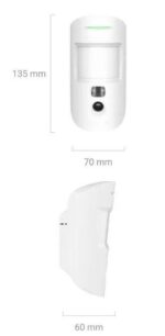 Ajax Systems MotionCam S PhOD Ασύρματος Ανιχνευτής Κίνησης Συναγερμού PIR με Αγνόηση Κατοικιδίων & Φωτογραφική Κάμερα Λευκός - Image 3