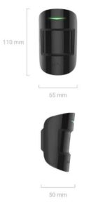 Ajax Systems MotionProtect S Ασύρματος Ανιχνευτής Κίνησης Συναγερμού PIR με Αγνόηση Κατοικιδίων Μαύρος - Image 5