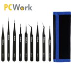 PCWork PCW08G Σετ 9 Λαβίδων/Προσέλες Ακριβείας από Ανοξείδωτο Ατσάλι, ESD Safe
