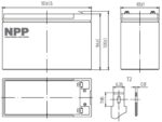 NPP Μπαταρία Μολύβδου 12V 9Ah 151x65x94mm Ακροδέκτες F2 6.35mm NP12-9Ah - Image 2