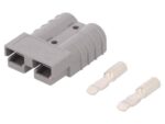 Βύσμα Anderson® Τροφοδοσίας DC 50Α 600V με 2 Επαργυρωμένες Επαφές για Καλώδιο 3.3÷6mm² Γκρι Anderson 992-BK/5915-BK