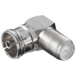 Adaptor Βύσμα Κεραίας TV Θηλυκό σε F Θηλυκό Γωνία Μεταλλικό