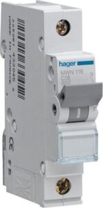 Hager Αυτόματη Ασφάλεια 16A Μονοπολική C16A 3kA MWN116 - Image 2