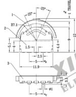 Microswitch TACT Πλοήγησης Menu Γωνία 5 Pin CCW/CCN/Push ON, 12x11.9x3.1mm SMT Xiejia MT007 - Image 2